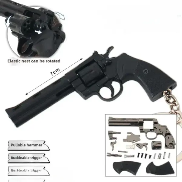 Miniature Desert Eagle Revolver Keychain Pendant - Image 6