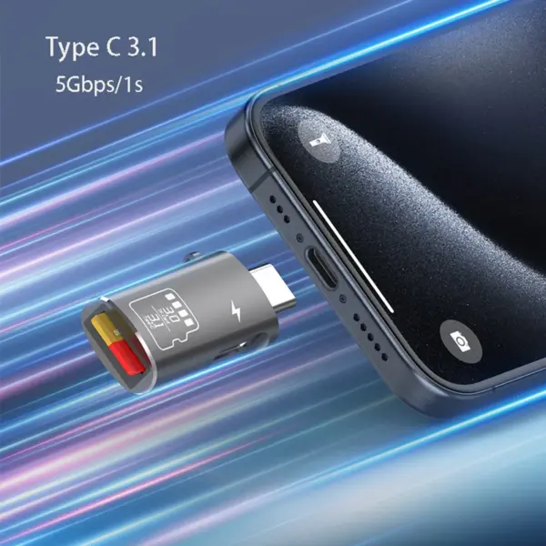 Type C 3.1 Micro SD TF Card Reader for iPhone 15 & Huawei - Image 5