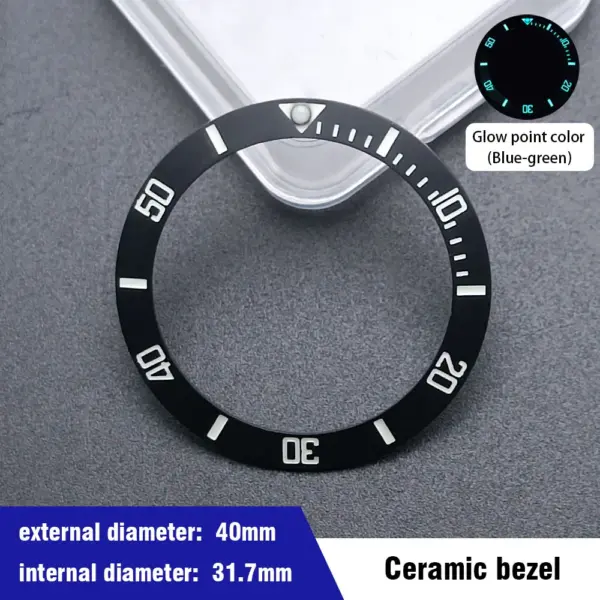 40mm Blue-Green Ceramic Aluminum Bezel Insert for Dive Watch - Image 35