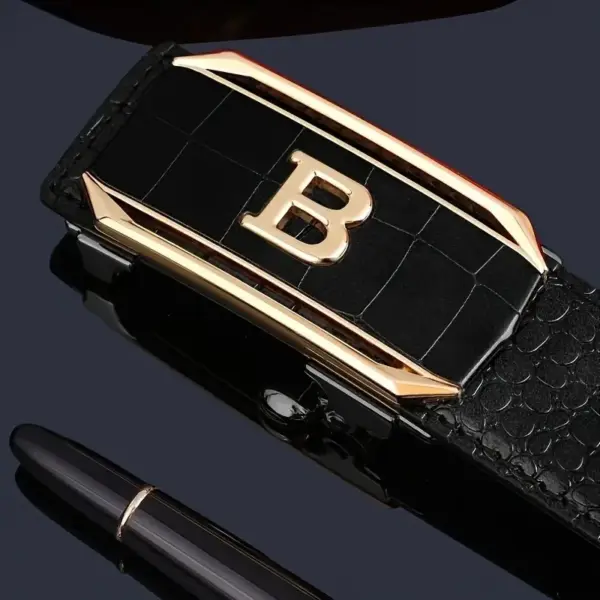 Genuine Leather Unisex Business Belt - Image 4
