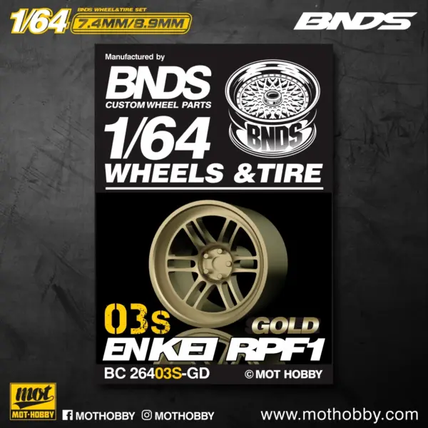 Gold 1/64 ABS Wheel and Rubber Tire Set - Image 14