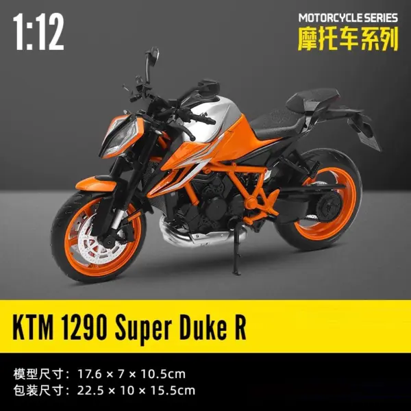 CCA 1/12 KTM 1290 Super Dake R Diecast Motorcycle Model - Image 7