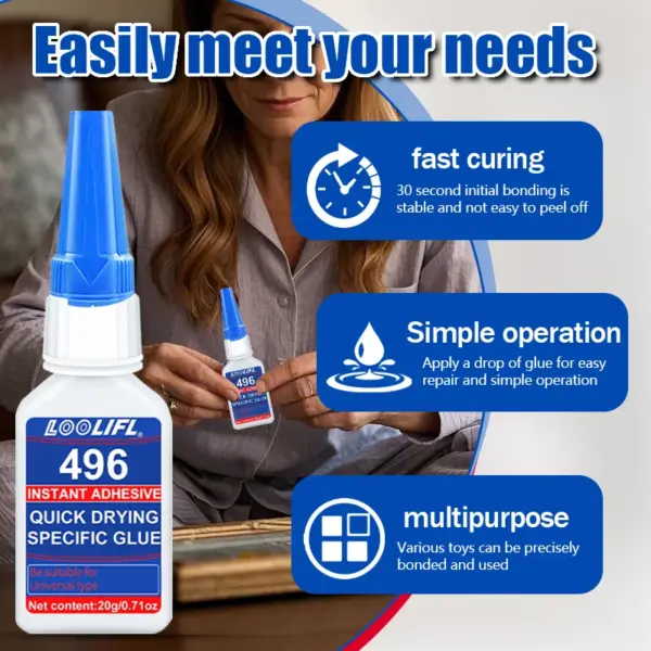 LOOLIFL 496 High Strength Instant Super Glue 20ml - Image 4