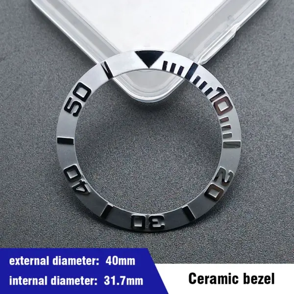 40mm Blue-Green Ceramic Aluminum Bezel Insert for Dive Watch - Image 7