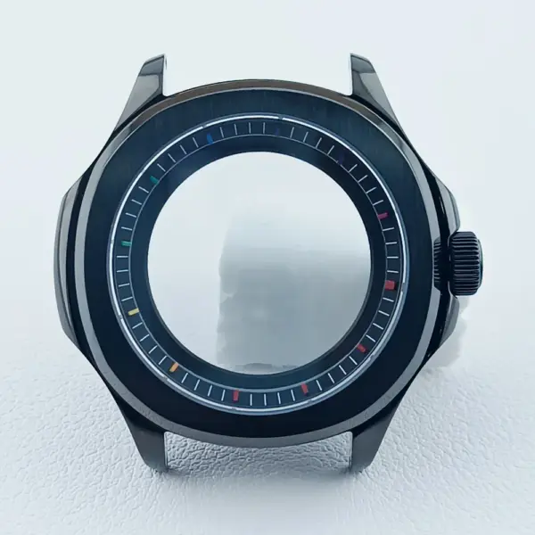 39.5mm Silver Black NH35 Watch Case with Sapphire Glass - Image 11