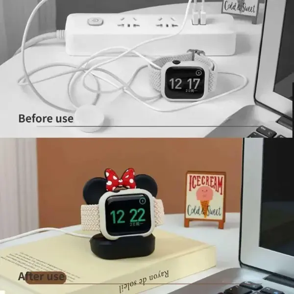 Cute Silicone Stand for Apple Watch Ultra & Series 1-10 - Image 4