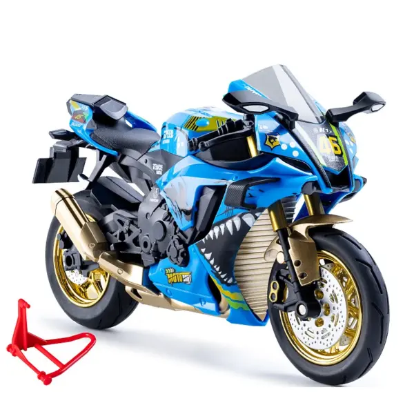 1:10 Yamaha YZF-R1 Kawasaki H2R Diecast Motorcycle Model - Image 7