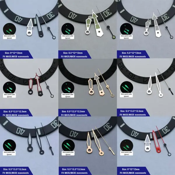 Green Luminous Watch Hands for NH35 NH36 Movement - Image 2