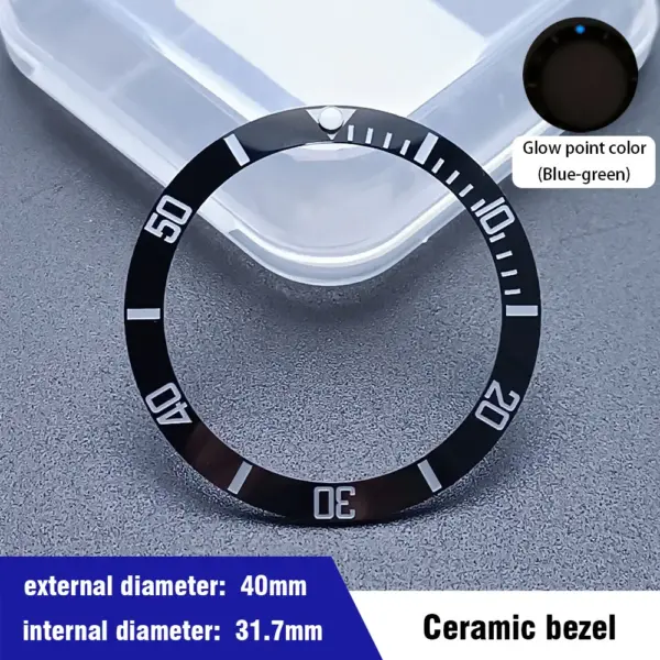 40mm Blue-Green Ceramic Aluminum Bezel Insert for Dive Watch - Image 17