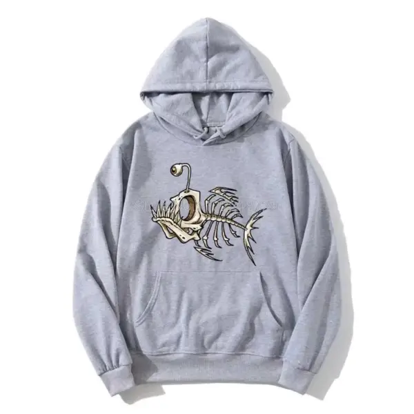 Bonefish Skull Fish Skeleton Hoodie for Men - Image 10