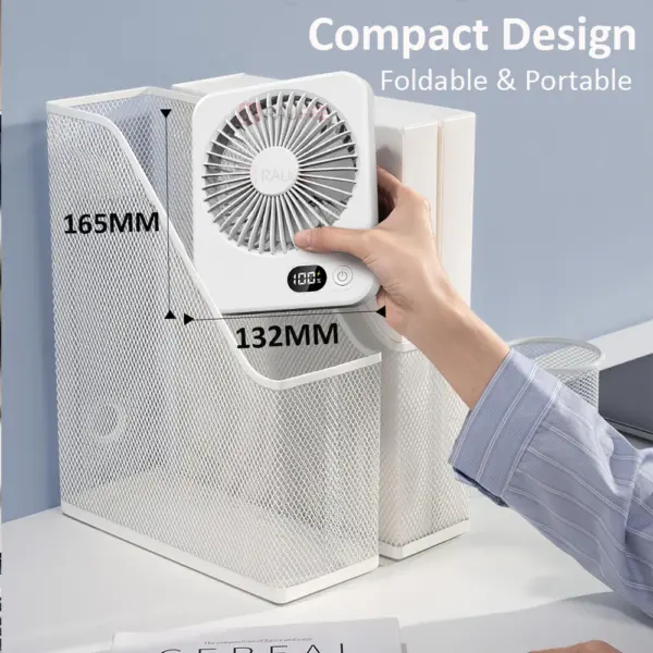 Portable USB Rechargeable Desk Fan with 5 Speeds - Image 6