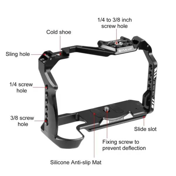 PULUZ Aluminum Camera Cage for Canon EOS R7 - Image 3