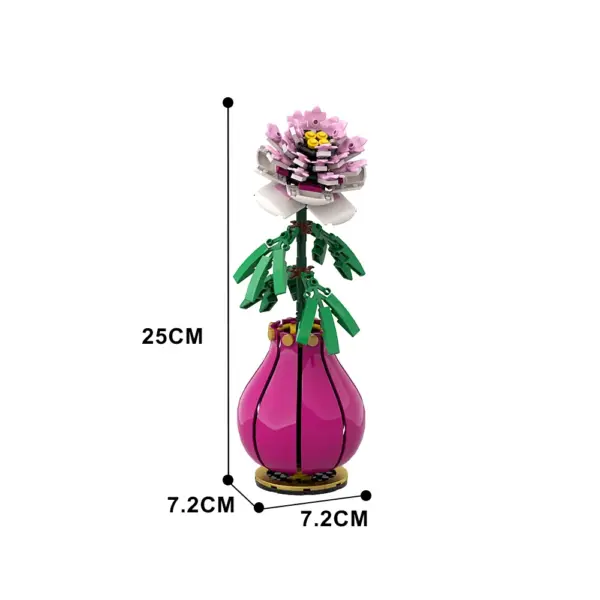 Gobricks Peony Flower Brick Model Kit - Image 2