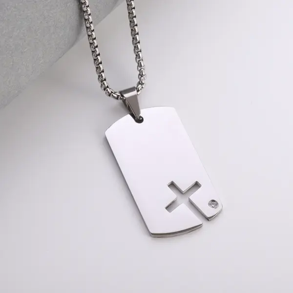 Vintage Christian Cross Stainless Steel Pendant AL20401 - Image 30