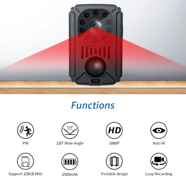 2022 1080P MD31 Mini Body Camera with Night Vision - Image 3