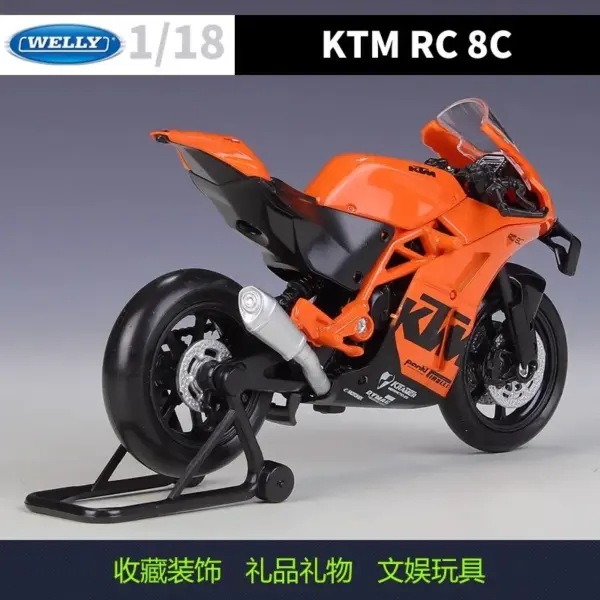 Welly 1:18 KTM RC 8C Diecast Motorcycle Model - Image 2