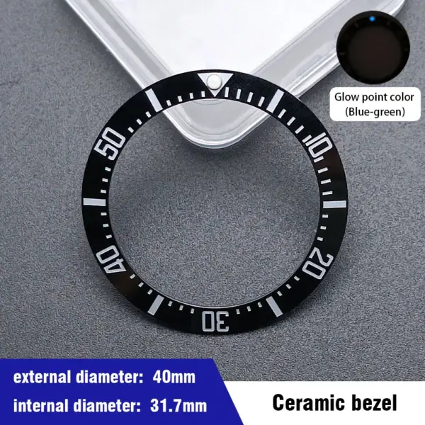 40mm Blue-Green Ceramic Aluminum Bezel Insert for Dive Watch - Image 10