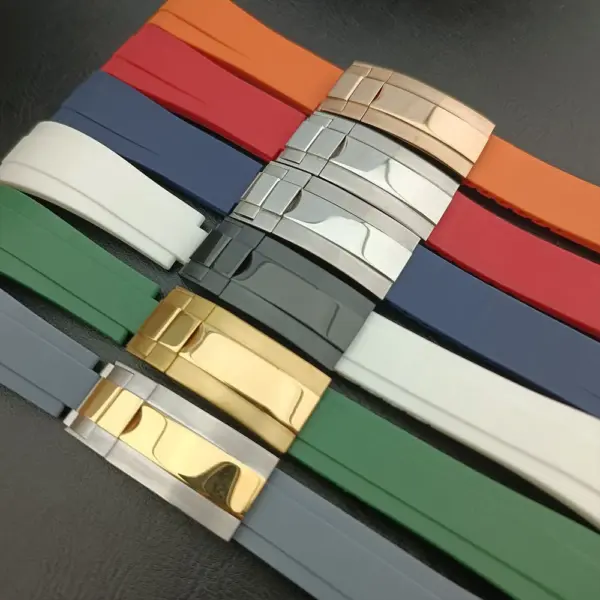 20mm Rubber Watch Strap with Stainless Steel Buckle - Image 2