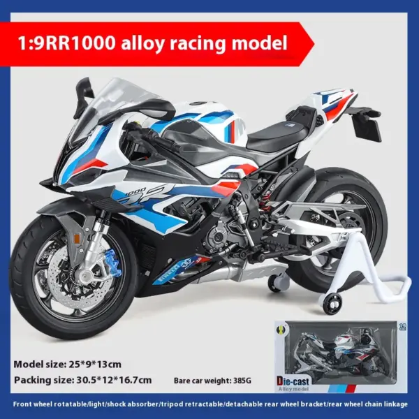 1:9 BMW M1000RR Diecast Motorcycle Model - Image 8