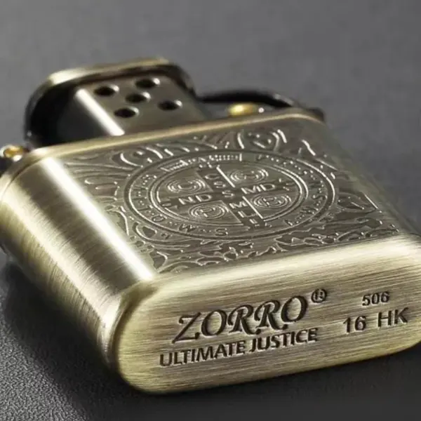 Vintage Zorro Kerosene Lighter with Grinding Wheel - Image 5