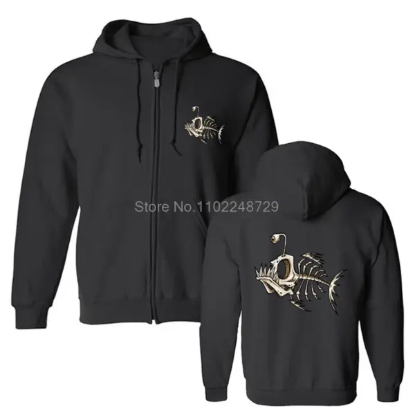 Bonefish Skull Fish Skeleton Hoodie for Men - Image 7