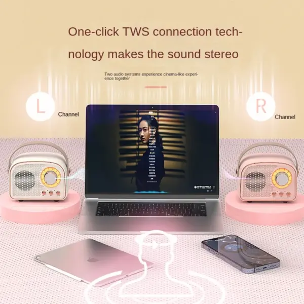 Retro Mini Bluetooth Speaker DW21 for Home & Travel - Image 5