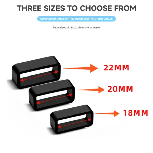 Silicone Watch Buckle Loop Ring 18-30mm Replacement - Image 5