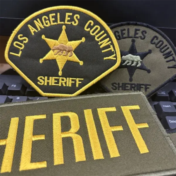 US Sheriff Embroidered Patch with Hook & Loop - Image 2