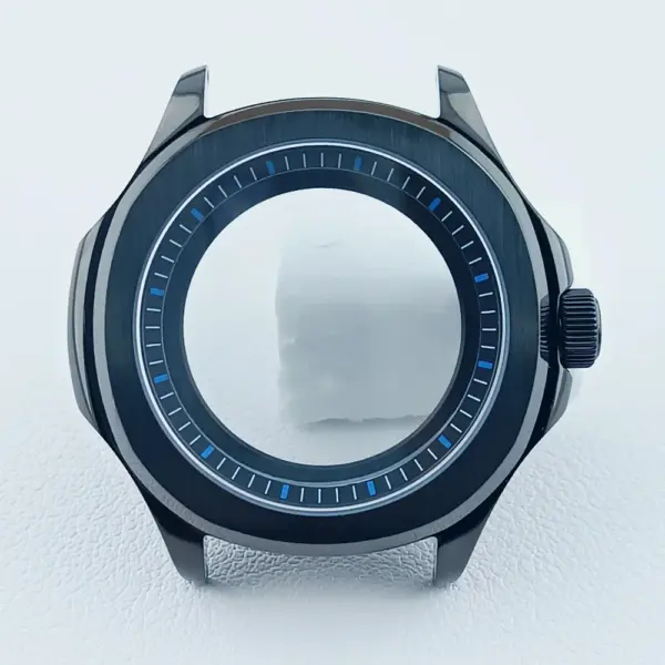 39.5mm Silver Black NH35 Watch Case with Sapphire Glass - Image 10