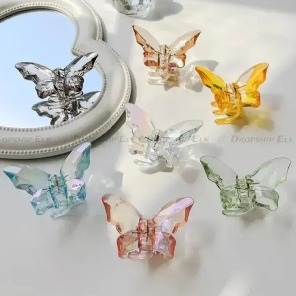 Large Transparent Butterfly Mermaid Hair Claw - Image 3