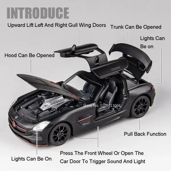 1:32 SLR 772S SLS Alloy Diecast Car Model - Image 3