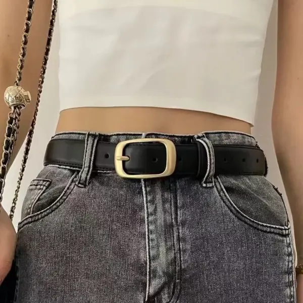 Vintage Leather Women's Belt for Casual Style - Image 2