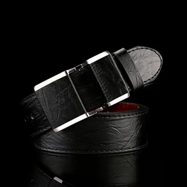 Men's Korean Casual Leather Belt with Smooth Buckle - Image 9