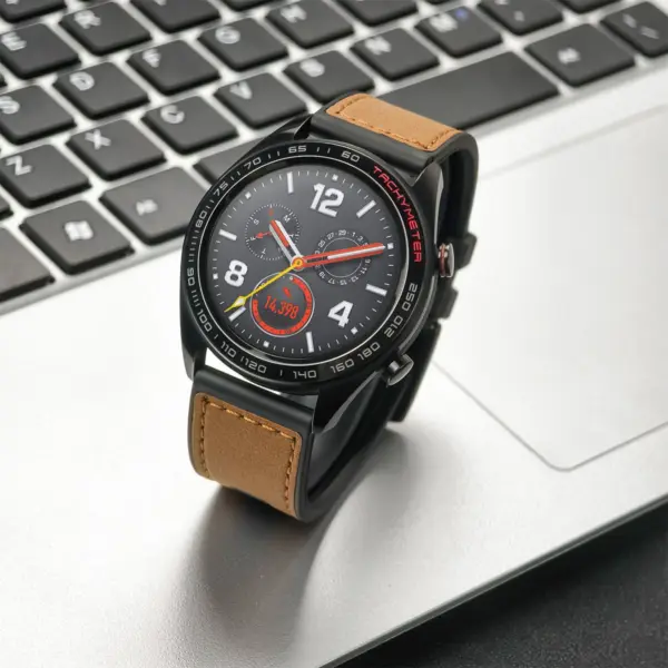 22mm Leather Breathable Sport Strap for Huawei Watch GT4 - Image 6