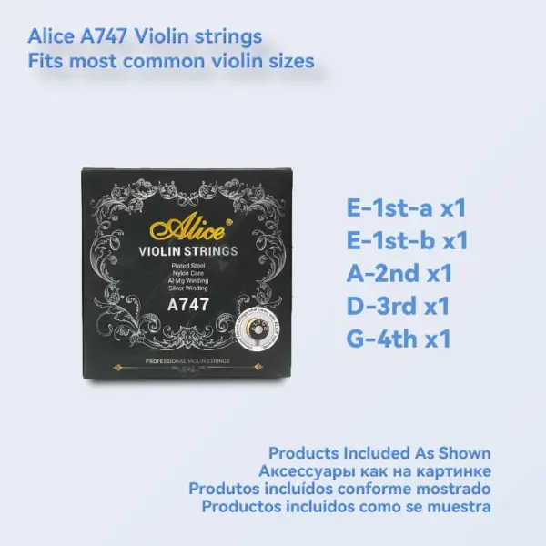 Alice A747 Nylon Core Violin Strings Set - Image 7