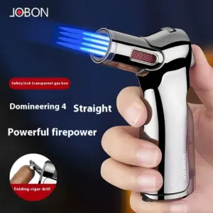 JOBON Four Flame Windproof Gas Lighter for Cigars and Cooking 14 Seb5a12405d60428e958830f654e02290v