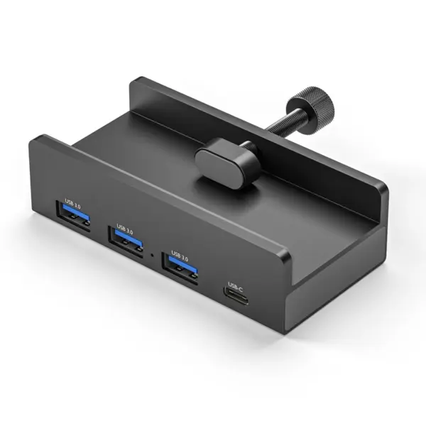 Aluminum USB Type C 3.0 Hub with Clamp Dock - Image 9