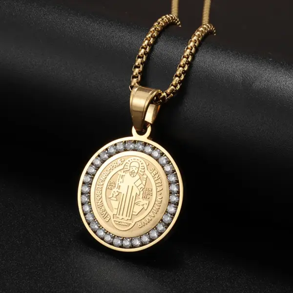 Vintage Christian Cross Stainless Steel Pendant AL20401 - Image 12