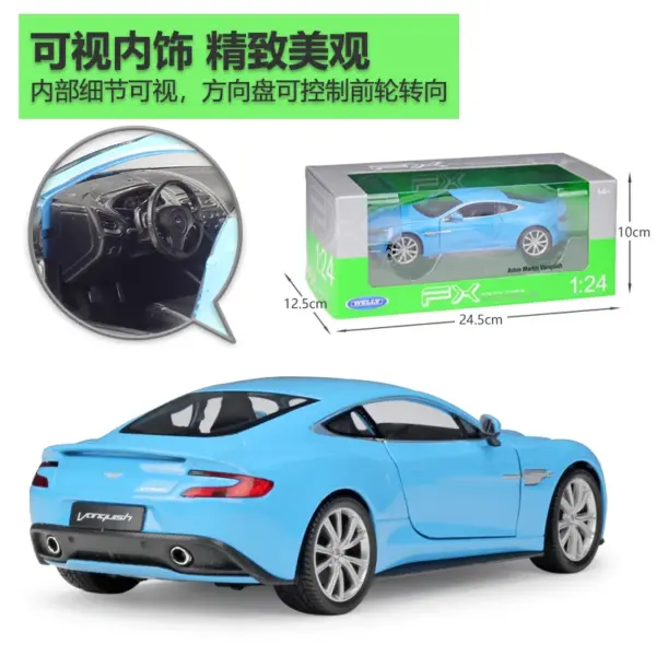 WELLY 1:24 Aston Martin VANQUISH V12 Diecast Model - Image 2