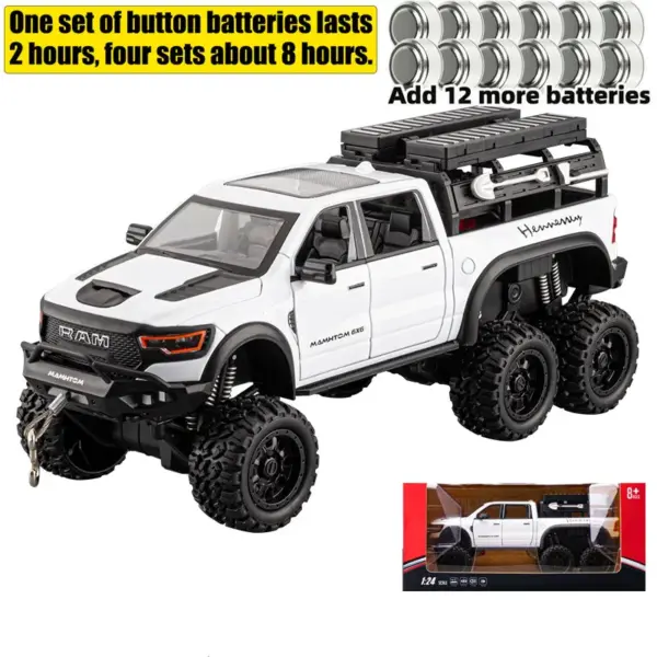 1:24 Dodge Mammoth RAM 1000 TRX 6x6 Diecast Model - Image 10