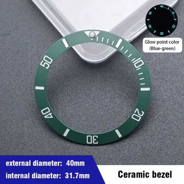 40mm Blue-Green Ceramic Aluminum Bezel Insert for Dive Watch - Image 19