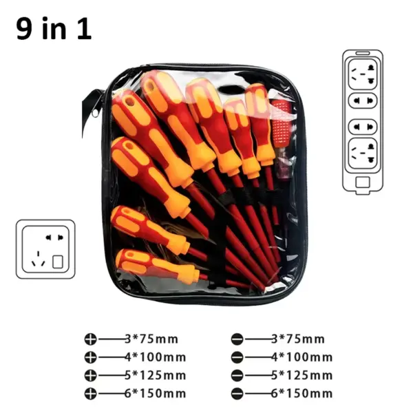 9in1 Insulated Magnetic Screwdriver Set for Professionals - Image 2