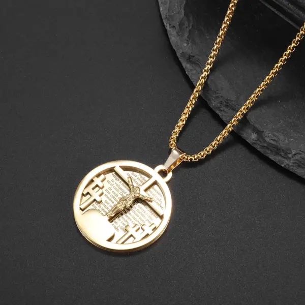 Vintage Christian Cross Stainless Steel Pendant AL20401 - Image 13