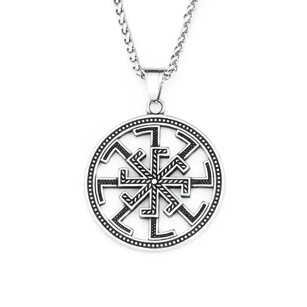 Vintage Slavic Kolovrat Pendant Necklace for Men - Image 7