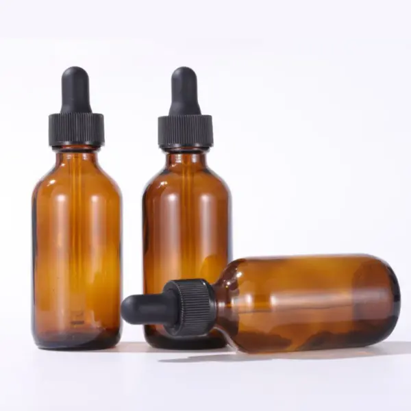 Amber Glass Bottles with Dropper Dispenser Set - Image 2