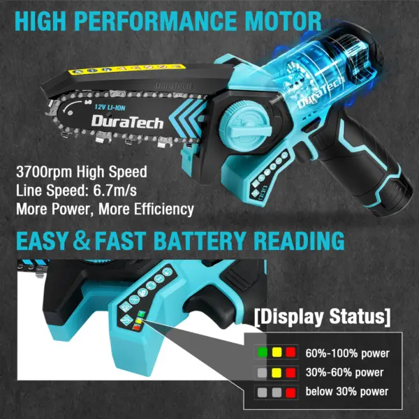 12V Mini Cordless Chainsaw DT105130 - Image 3