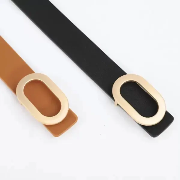 Luxury Leather Women's Belt with Square Buckle - Image 3