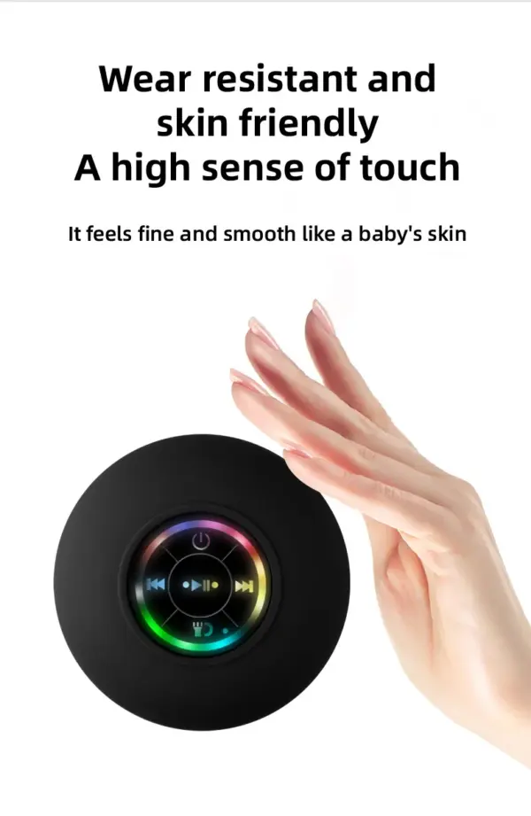 Portable Waterproof Bluetooth Shower Speaker with LED Lights - Image 4