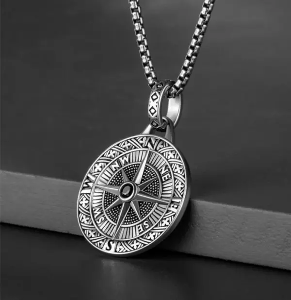 Vintage Nordic Rune Compass Necklace AL18514 - Image 33