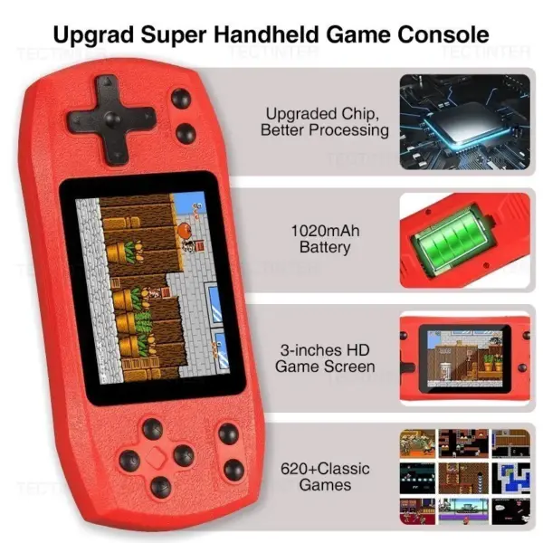 Retro Handheld Game Console with 620 Classic Games - Image 3